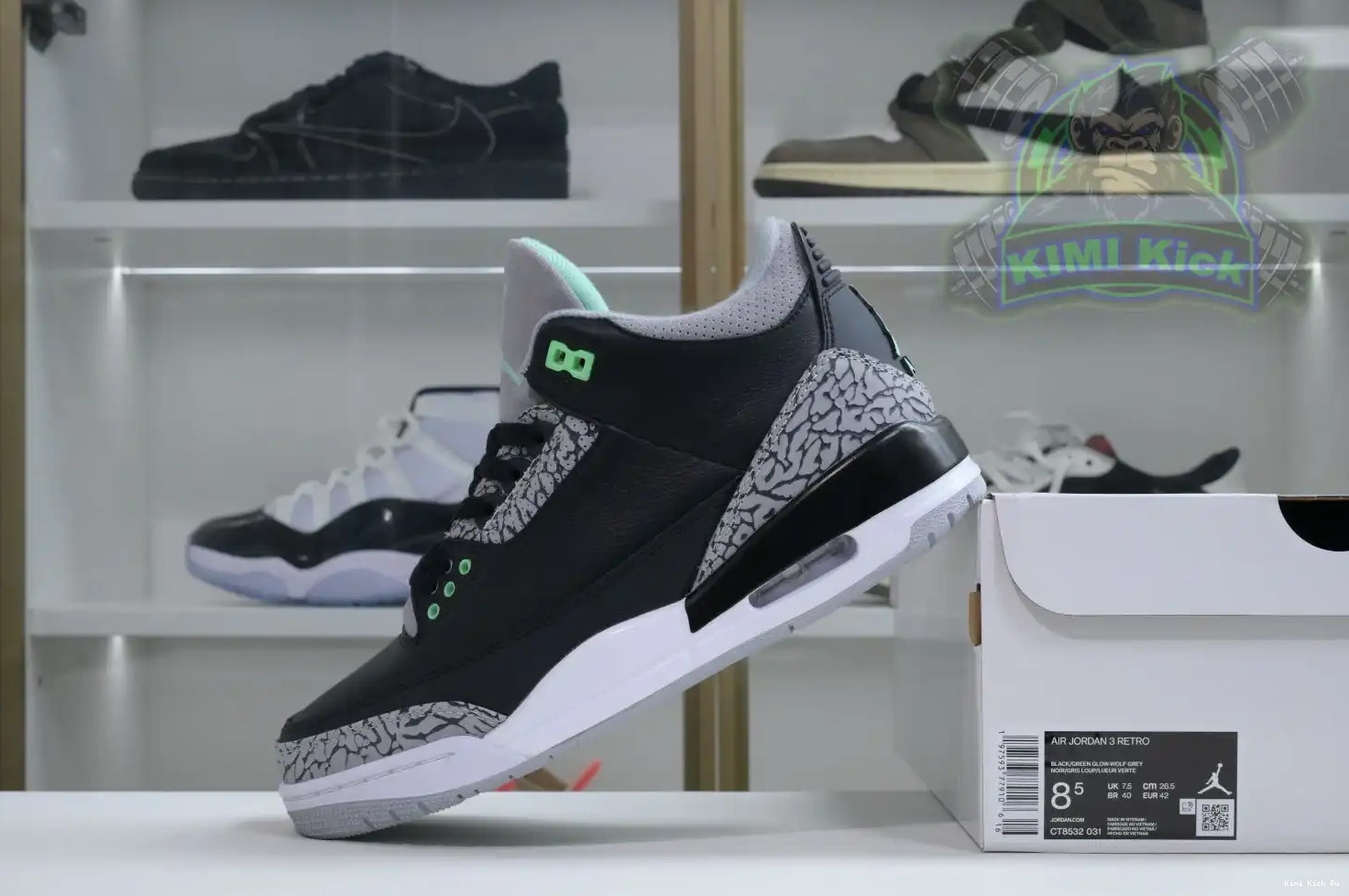 Air Jordan 3 Green Glow Kimikick 0405